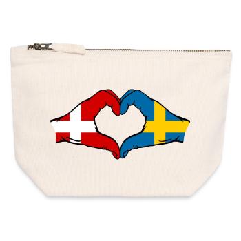 Dänemark Schweden Herzform mit Hände - Canvas Reißverschluss-Täschchen (12 x 13 cm) - Naturweiß - Vorne
