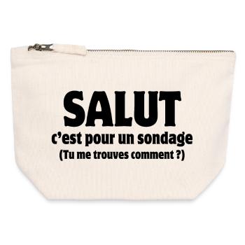 Hi, hello, poll - Canvas Zip Pouch 12 x 13 cm - nature - Front
