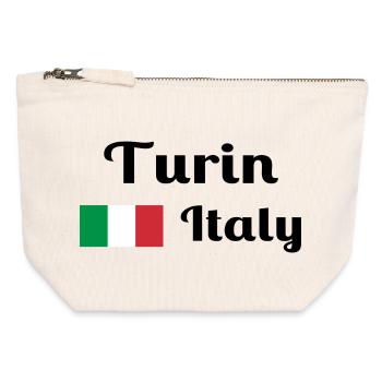 Turin, Italy - Stylish prints - Canvas Zip Pouch 12 x 13 cm - nature - Front