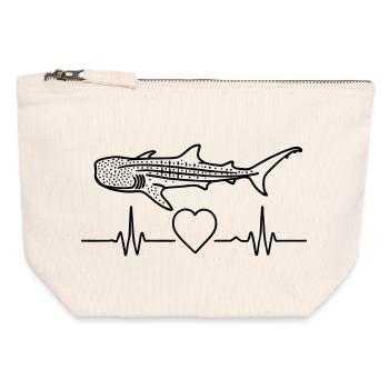 Requin-baleine - L’élégance des mers | . Océan. Nature - Pochette zippée en toile 12 x 13 cm - blanc naturel - Devant
