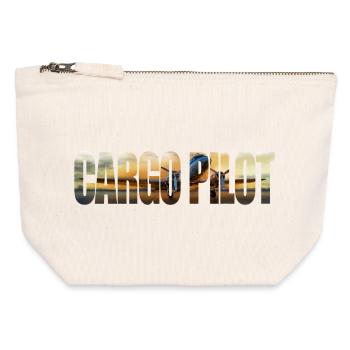 Pilote cargo DC-3 - Pochette zippée en toile 12 x 13 cm - blanc naturel - Devant