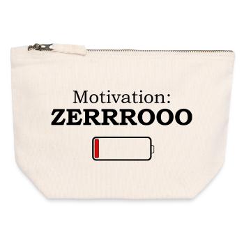 Motivation ZERRROOO - Conception de mèmes amusants - Pochette zippée en toile 12 x 13 cm - blanc naturel - Devant
