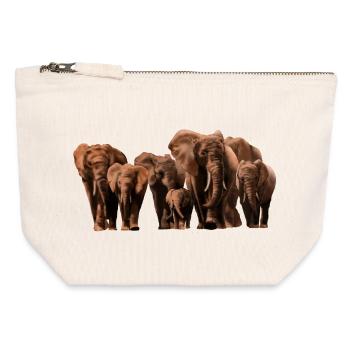 Desert Elephant Coloring - Canvas Zip Pouch 12 x 13 cm - nature - Front