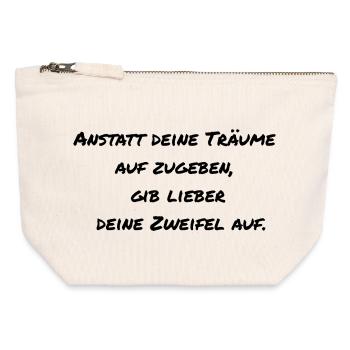 Dicton motivant - Pochette zippée en toile 12 x 13 cm - blanc naturel - Devant
