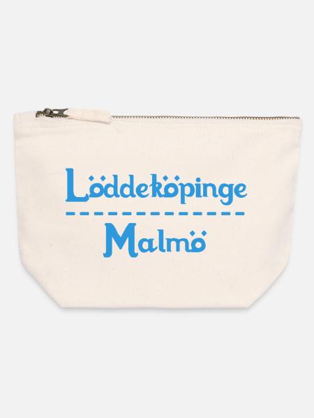Löddeköpinge – Malmö Himmelblaues Design - Canvas Reißverschluss-Täschchen (12 x 13 cm) - Naturweiß