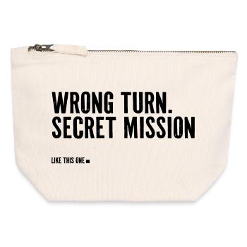 wrong turn. Secret Mission. - Canvas Zip Pouch 12 x 13 cm - nature - Front