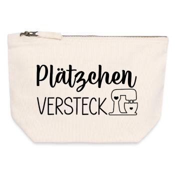 Plätzchen Versteck - Canvas Reißverschluss-Täschchen (12 x 13 cm) - Naturweiß - Vorne