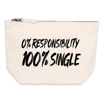 0% responsibility, 100% single - Canvas Zip Pouch 12 x 13 cm - nature - Front