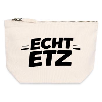 Echt etz - Canvas Reißverschluss-Täschchen (12 x 13 cm) - Naturweiß - Vorne