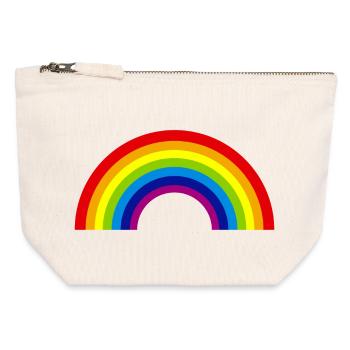 regenbogen - Canvas Reißverschluss-Täschchen (12 x 13 cm) - Naturweiß - Vorne