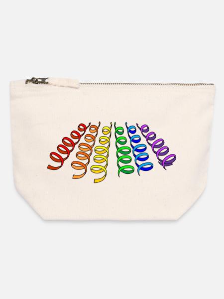 Girlanden Regenbogen - Canvas Reißverschluss-Täschchen (12 x 13 cm) - Naturweiß