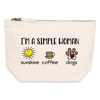 Designs amusants pour les propriétaires de chiens - Pochette zippée en toile 12 x 13 cm - blanc naturel - Devant
