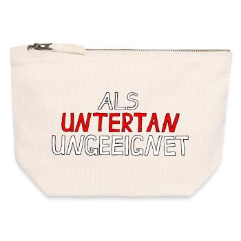 ALS UNTERTAN UNGEEIGNET - Canvas Reißverschluss-Täschchen (12 x 13 cm) - Naturweiß - Vorne