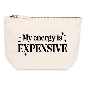 My Energy Is Expensive - Canvas Zip Pouch 12 x 13 cm - nature - Front
