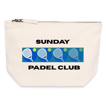 Club de Padel du dimanche - Pochette zippée en toile 12 x 13 cm - blanc naturel - Devant