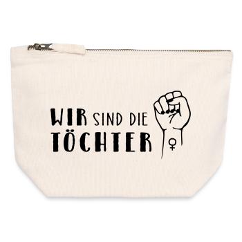 Nous sommes les filles ! - Pochette zippée en toile 12 x 13 cm - blanc naturel - Devant