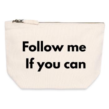 Follow me if you can - Pochette zippée en toile 12 x 13 cm - blanc naturel - Devant