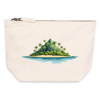 Tropical Island - Canvas Zip Pouch 12 x 13 cm - nature - Front