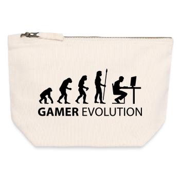 gamer evolution - Canvas Reißverschluss-Täschchen (12 x 13 cm) - Naturweiß - Vorne