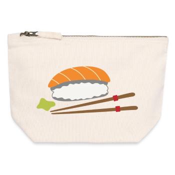 Sushi - Canvas Reißverschluss-Täschchen (12 x 13 cm) - Naturweiß - Vorne