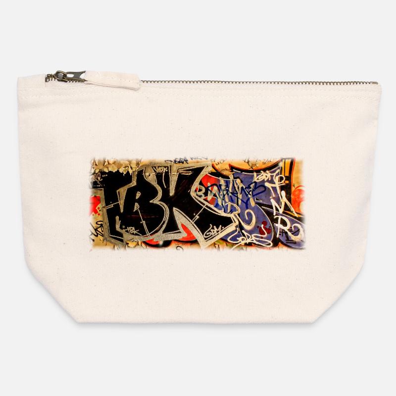 Graffiti - Canvas Zip Pouch 12 x 13 cm - nature