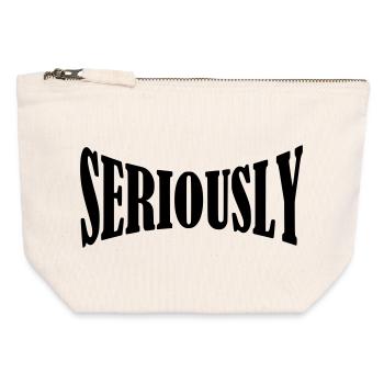 seriously shirt - Canvas Zip Pouch 12 x 13 cm - nature - Front