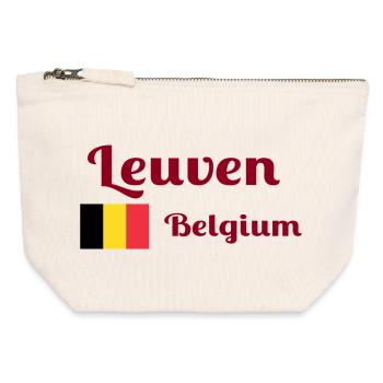 Leuven Belgien - Stilvolle Drucke - Canvas Reißverschluss-Täschchen (12 x 13 cm) - Naturweiß - Vorne