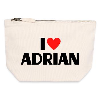 I love Adrian Red Heart Love Fan Gift - Canvas Zip Pouch 12 x 13 cm - nature - Front