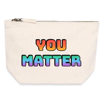 Vous comptez : Conception de dégradés - Pochette zippée en toile 12 x 13 cm - blanc naturel - Devant