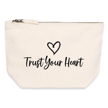 TRUST YOUR HEART Statement - Canvas Zip Pouch 12 x 13 cm - nature - Front