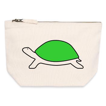 Schildkröte - Canvas Reißverschluss-Täschchen (12 x 13 cm) - Naturweiß - Vorne