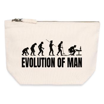 Programmierer Computerfreak Evolution - Canvas Reißverschluss-Täschchen (12 x 13 cm) - Naturweiß - Vorne