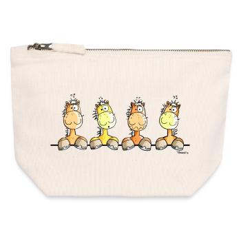 Das Pferde Team - Canvas Reißverschluss-Täschchen (12 x 13 cm) - Naturweiß - Vorne