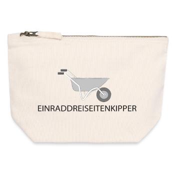 Einraddreiseitenkipper - Schubkarre - Canvas Reißverschluss-Täschchen (12 x 13 cm) - Naturweiß - Vorne