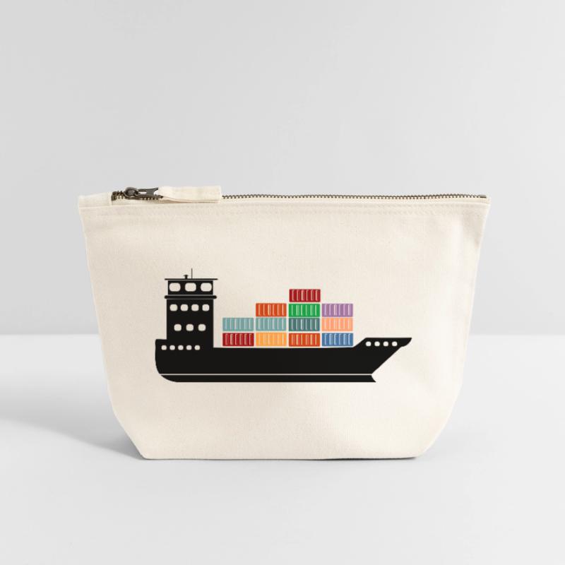 Seecontainerschiff oder Boot mit Containern Canvas Reißverschluss-Täschchen (12 x 13 cm)