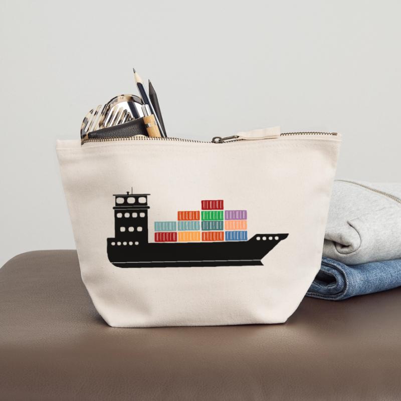 Seecontainerschiff oder Boot mit Containern Canvas Reißverschluss-Täschchen (12 x 13 cm)
