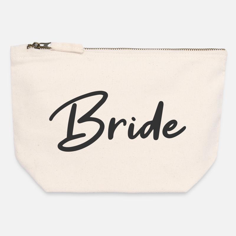 Bride - Canvas Reißverschluss-Täschchen (12 x 13 cm) - Naturweiß