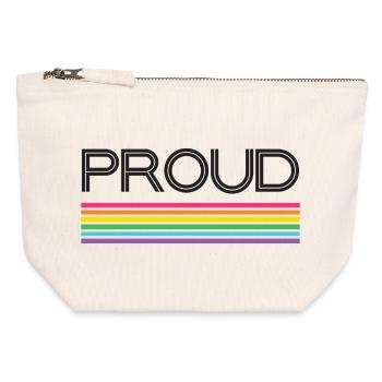 Mois de la fierté LGBT - Fier! - Pochette zippée en toile 12 x 13 cm - blanc naturel - Devant