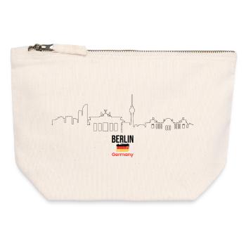 Bold German Flag Typography - Canvas Zip Pouch 12 x 13 cm - nature - Front