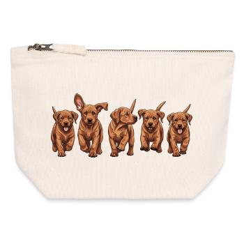 Süße  Fox red Labrador Welpen-Reihe  - Canvas Reißverschluss-Täschchen (12 x 13 cm) - Naturweiß - Vorne