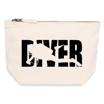 Classic Diver Design – Depth & Adventure - Canvas Zip Pouch 12 x 13 cm - nature - Front