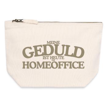  Meine Geduld ist heute im Homeoffice Retro - Canvas Reißverschluss-Täschchen (12 x 13 cm) - Naturweiß - Vorne