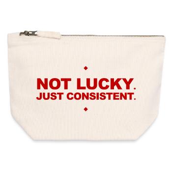 Slogan de la salle de sport de motivation - Pochette zippée en toile 12 x 13 cm - blanc naturel - Devant