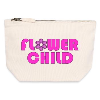 Flower Child Neon Logo Tee - Canvas Zip Pouch 12 x 13 cm - nature - Front
