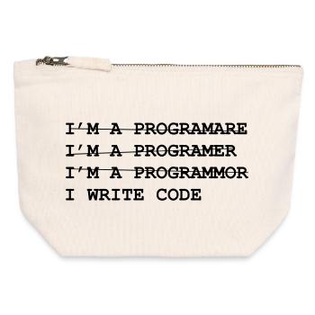 Geek - Canvas Zip Pouch 12 x 13 cm - nature - Front