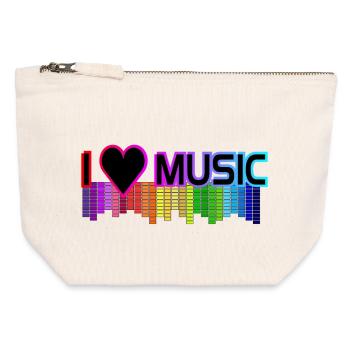 I love Music - Canvas Reißverschluss-Täschchen (12 x 13 cm) - Naturweiß - Vorne