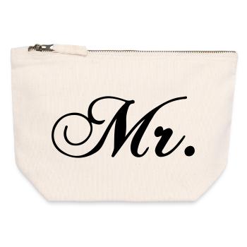 Bride T-Shirt Wedding Gold Calligraphy Gift - Canvas Zip Pouch 12 x 13 cm - nature - Front