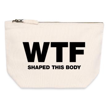 WTF a façonné ce corps - Pochette zippée en toile 12 x 13 cm - blanc naturel - Devant