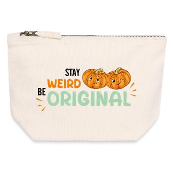 Restez bizarre. Soyez original. - Pochette zippée en toile 12 x 13 cm - blanc naturel - Devant