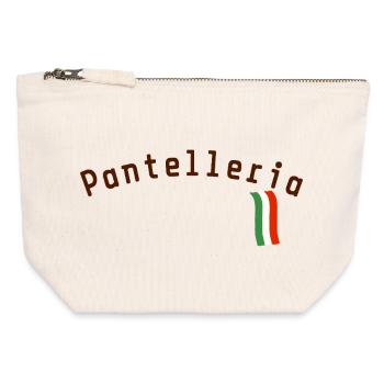 Pantelleria texte italie - Pochette zippée en toile 12 x 13 cm - blanc naturel - Devant
